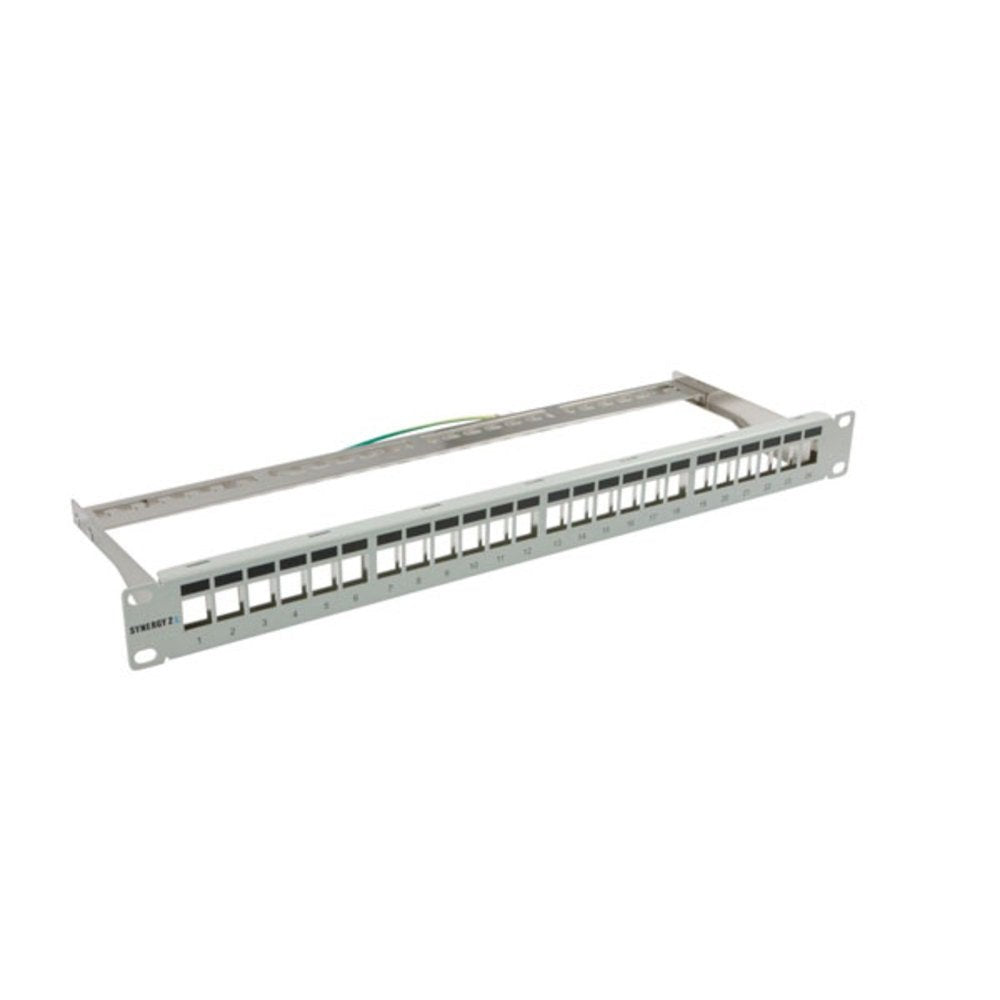 Keymone,Modulträger, 19\"Patchpanel Para 24xtp-Modul, 1he(T152mm), Lichtgris, Synergy 21,