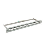Keymone,Modulträger, 19\"Patchpanel Para 24xtp-Modul, 1he(T152mm), Lichtgris, Synergy 21,