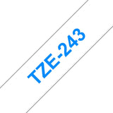 EAN 0012502625773 - Brother TZE-243 cinta para impresora de etiquetas Azul sobre blanco imagen 1