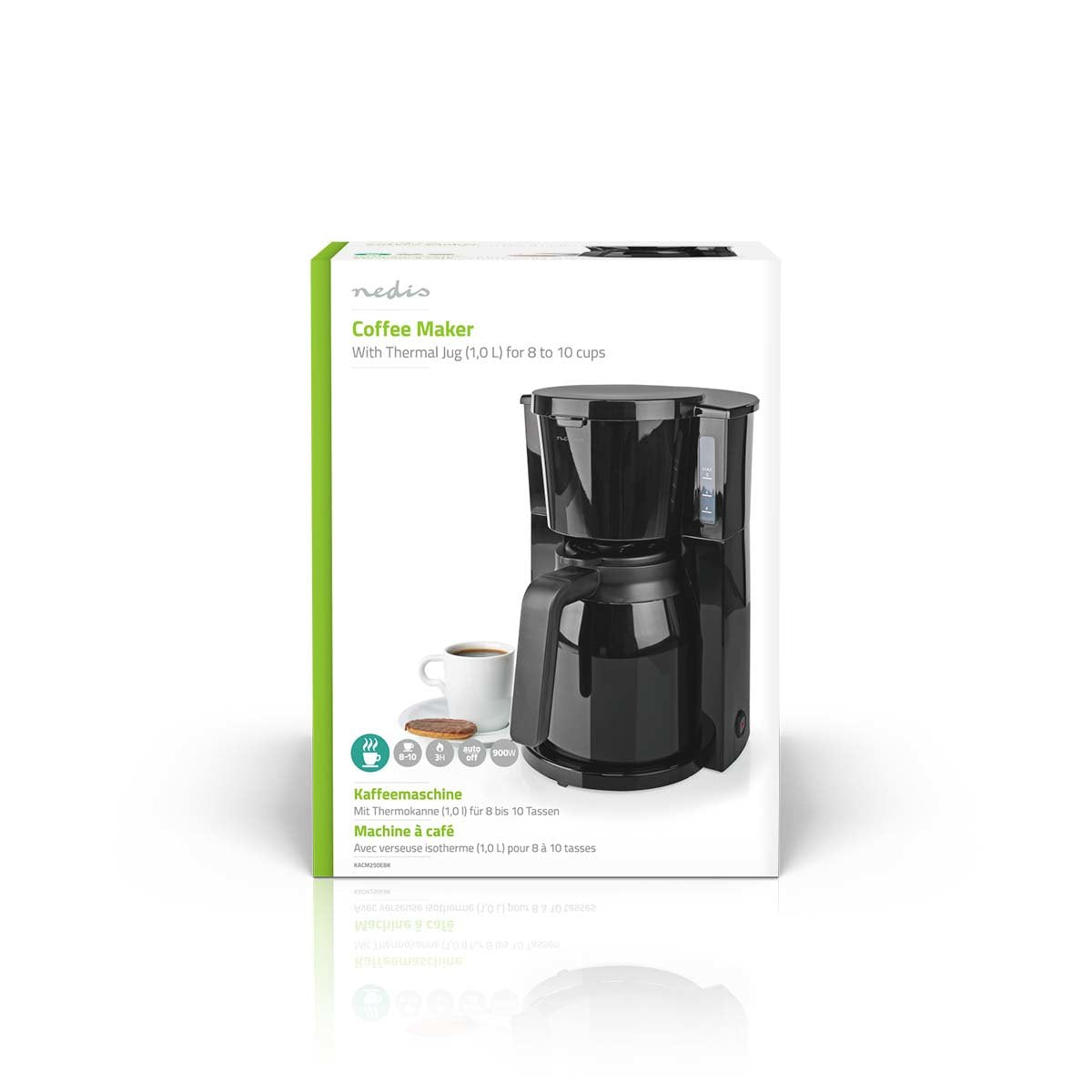 Nedis Cafetera  Cafe Filtrado  1.0 L  8 Copas  Negro