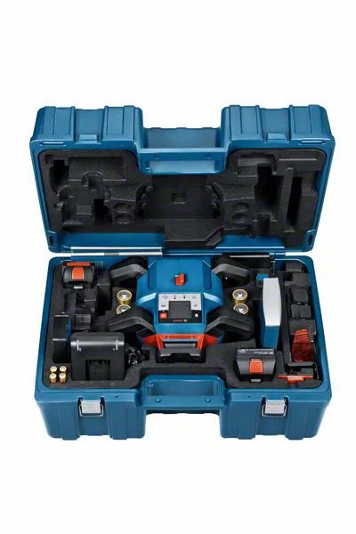 Láser Giratorio Inalámbrico Bosch Professional Grl 600 Chv Professional, 18 Voltios, Con Trípode De Construcción Azul, Batería Procore18v 4,0 Ah, Maletín, Línea Láser Roja 06159940p5