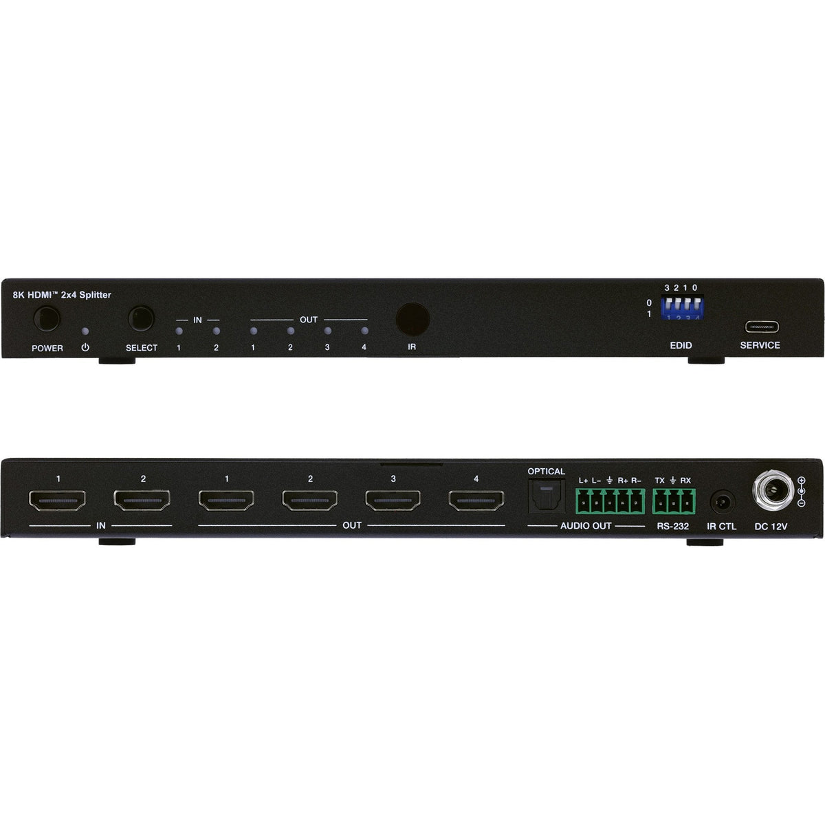 Splitter Hdmi  2x4 Puertos 8k 60hz Inline   2x4, Hdmi 8k/60hz (4k120hz)