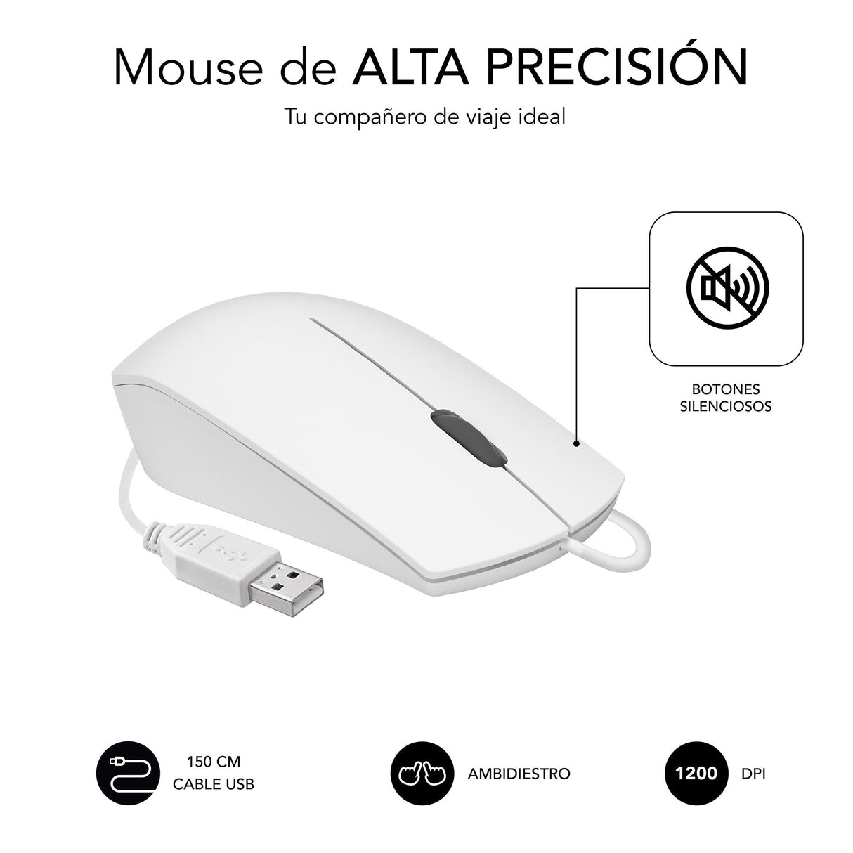 Teclado Y Ratón Subblim Combo Business Slim Silencioso Blanco Español