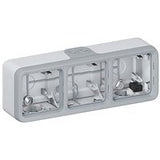 Legrand 069680 Gehuse 3-Fach Waagerecht Fr-Aufputz Plexo55 Grau