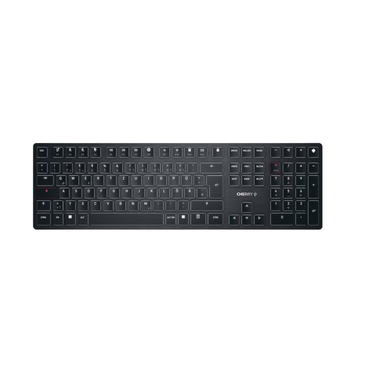 Teclado Alemán Cherry Kw X Ulp Usb + Rf Wireless + Bluetooth Qwertz Negro