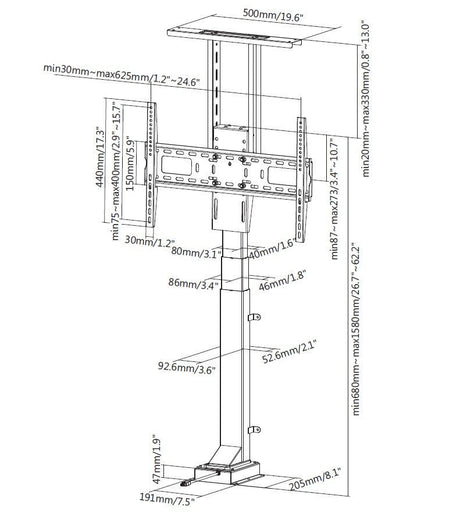 EAN 4015867221501 - Equip 650606 soporte para TV 165,1 cm (65") Negro imagen 10