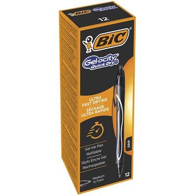 Bic Bolígrafo Tinta De Gel Retráctil Gel-Ocity Quick Dry Negro