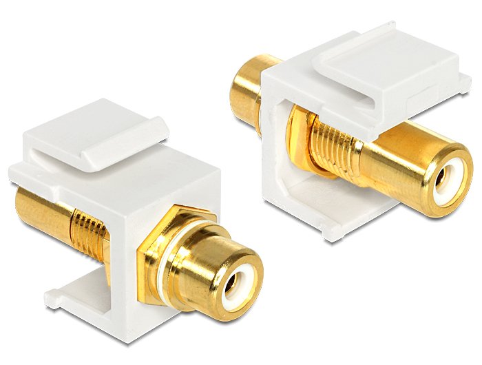Keystone Modul Cinch Buchse > Cinch Buchse Chapado En Oro Weiss   Weiss