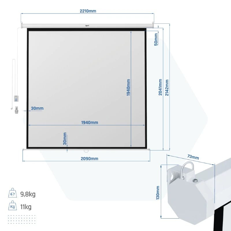 Iggual Pantalla Mural 200x200 Cm Eléctrica