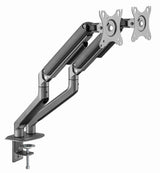 Gembird Desk Mounted Adjustable Double Monitor Arm Space Grey