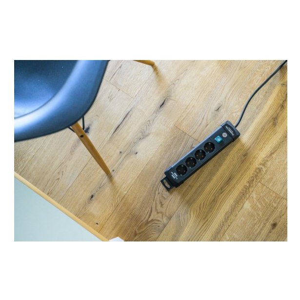 Brennenstuhl Premium-Line 4 Vías Negro, 1,8 M