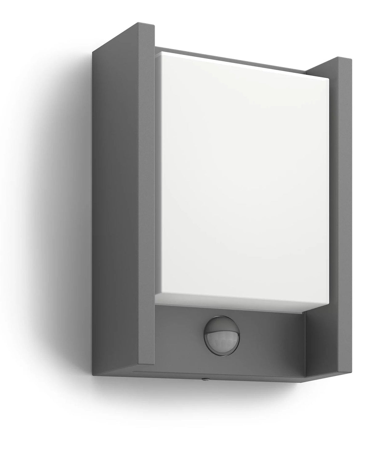 Aplique Exterior Philips Arbour 6w Sensor Movimiento 600lm 4000k Impermeable Ip44 Aluminio Antracita