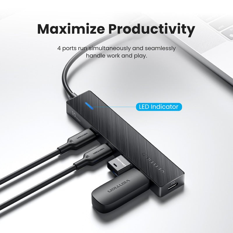 Hub Usb Tipo-C 3.2 Vention Ckdbb 2xusb 2xusb Tipo-C 1xusb Tipo-C Pd
