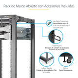 EAN 0065030858519 - StarTech.com 4POSTRACK25U armario rack Rack o bastidor independiente Negro imagen 12