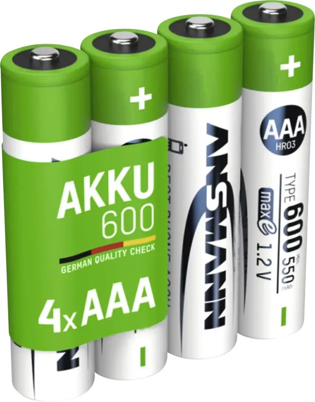 1x4 Ansmann Nimh Akku Micro Aaa Typ 600 Min.550 Mah    1311-0022