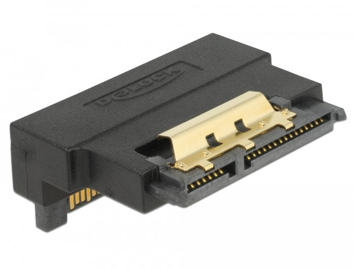 Adaptador De Delock Sata 22pin Socket> Enchufe Negro, Ángulo Hacia Abajo 63943