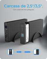 Geh. Icybox Usb 3.2 2,5"+3,5" Sata3 Hdd/Ssd Usb Typ-C M.Hub