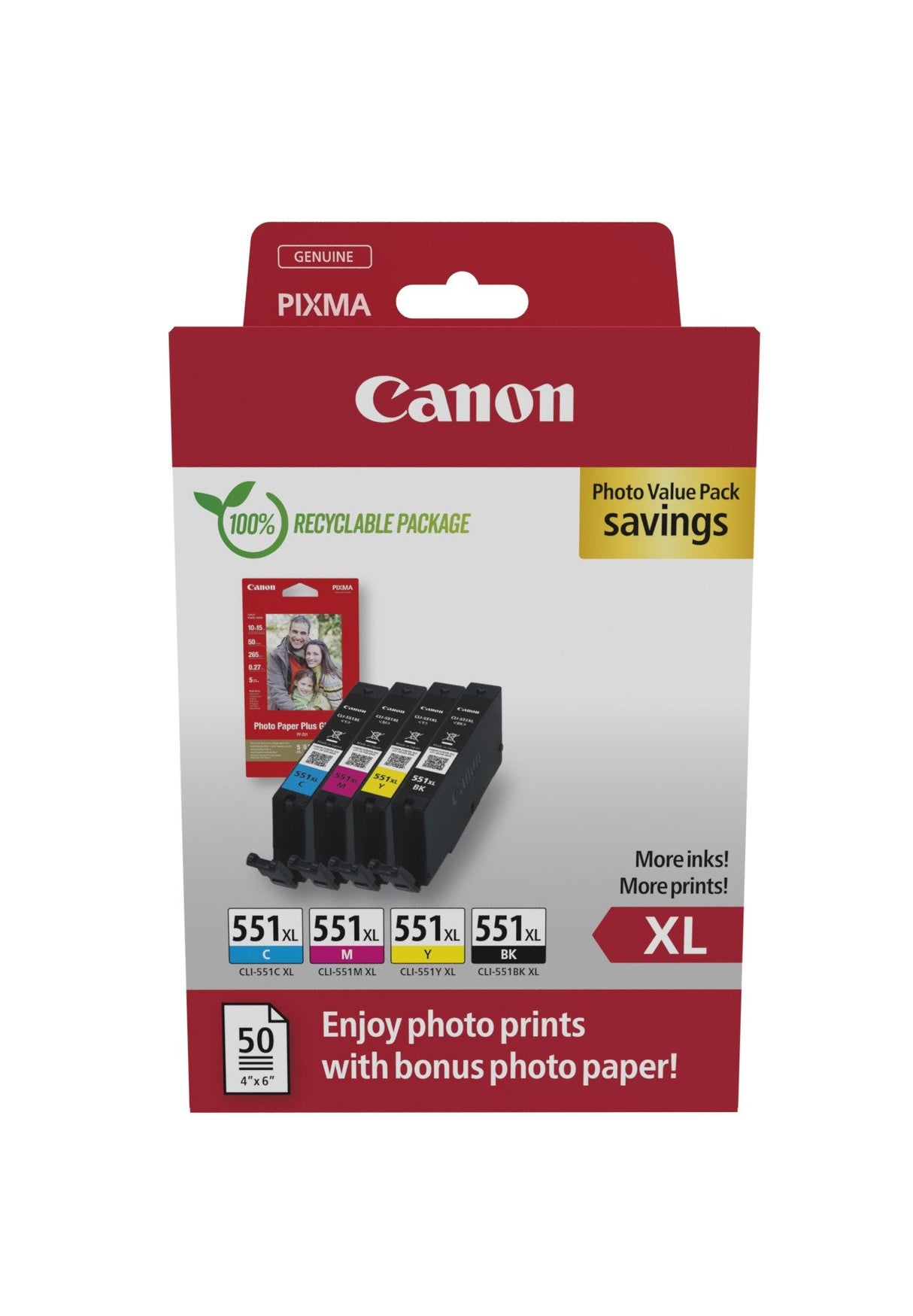 Canon 6443b008 Cartucho De Tinta 4 Pieza[S] Original Alto Rendimiento [Xl] Negro, Cian, Magenta, Amarillo
