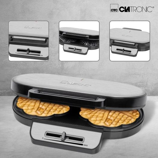 Clatronic 263934 Gofrera 2 Barquillo(S) Gris 1200 W