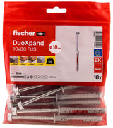 Tacos De Expansión Duoxpand Fus Ø10 X 80 Mm + Tornillos Ø7 X 89 Mm, Bolsa 10 Uds