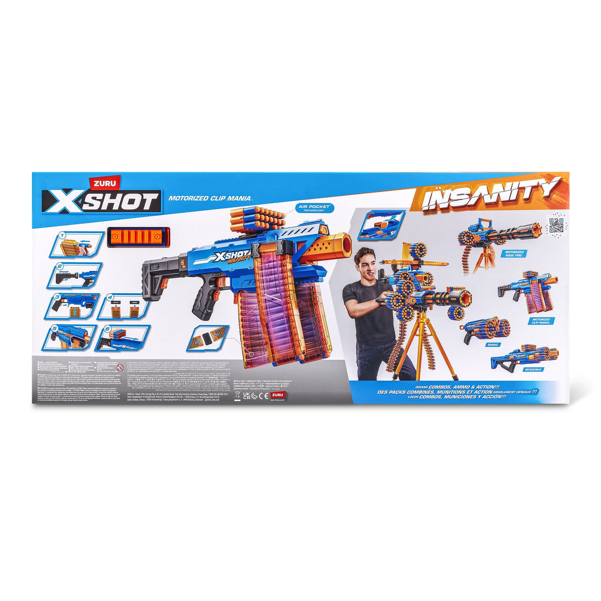 Zuru Xshot - Insanity Clip Blaster Motorisiert Mit Darts 36786