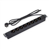 48,26cm 19pulgadas Regleta De Enchufes 8vías 1 He Contacto De Protección Conector Macho Cee 7 4 1,8m