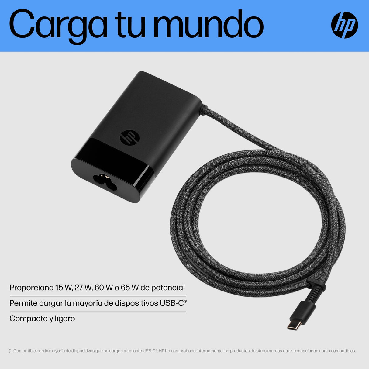 Cargador Para Portátil Usb-C De 65 W Hp 115/230v