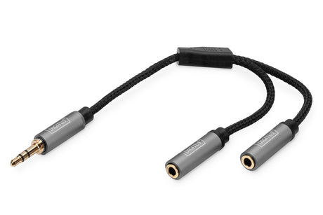 EAN 4016032481317 - Digitus DB-510310-002-S cable de audio 0,2 m 3,5mm 2 x 3.5mm Negro imagen 1