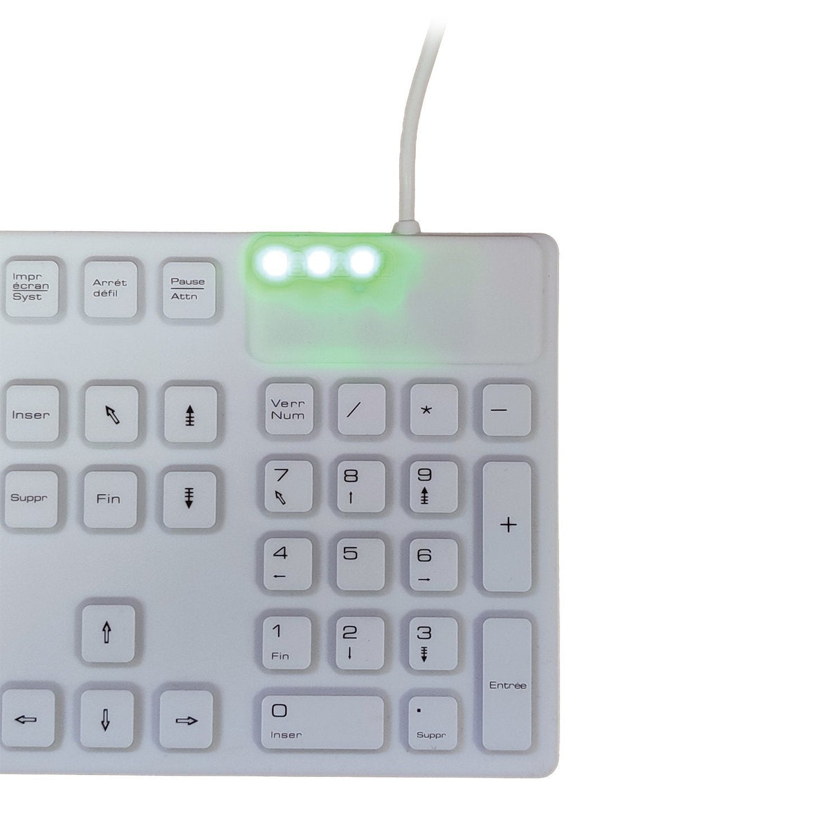 Mcl-Samar Teclado Étanche Con Cable En Silicona - Blanco
