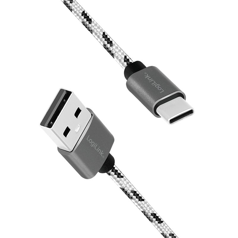Usb 2.0 Type-C 3-Pack Cable Set, C M To A M, Alu, Nylon, Blanco Negro