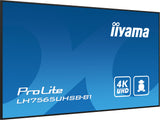 Iiyama Lh7565uhsb-B1 Pantalla De Señalización Diseño De Quiosco 189,2 Cm (74.5") Led Wifi 800 Cd / M² 4k Ultra Hd Negro Procesador Incorporado Android 11 24/7