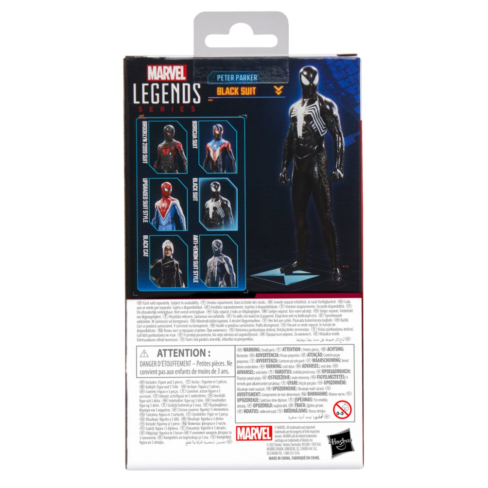 Figura Hasbro Marvel Legends Series Spider Man 2 Peter Parket (Black Suit)