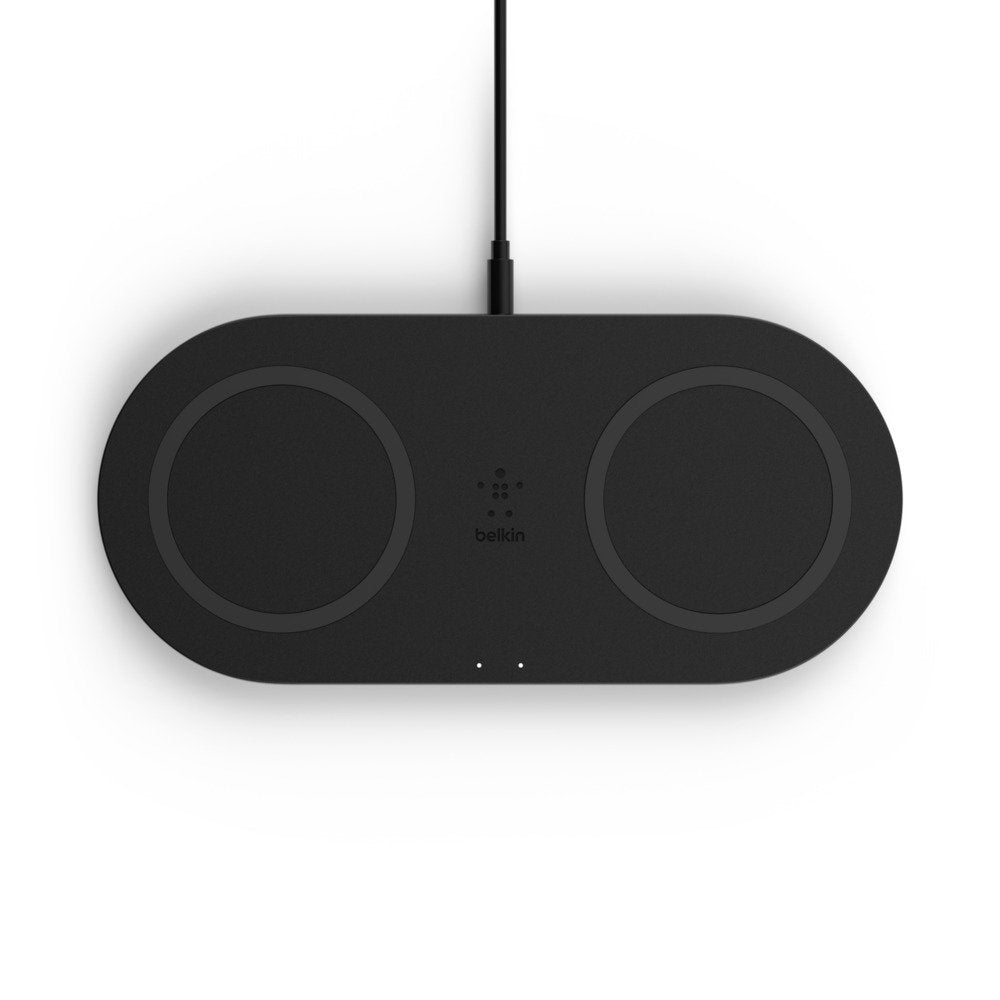 Base De Carga Inalámbrica Dual De Belkin 2x 10w Con Fuente De Alimentación, Negra