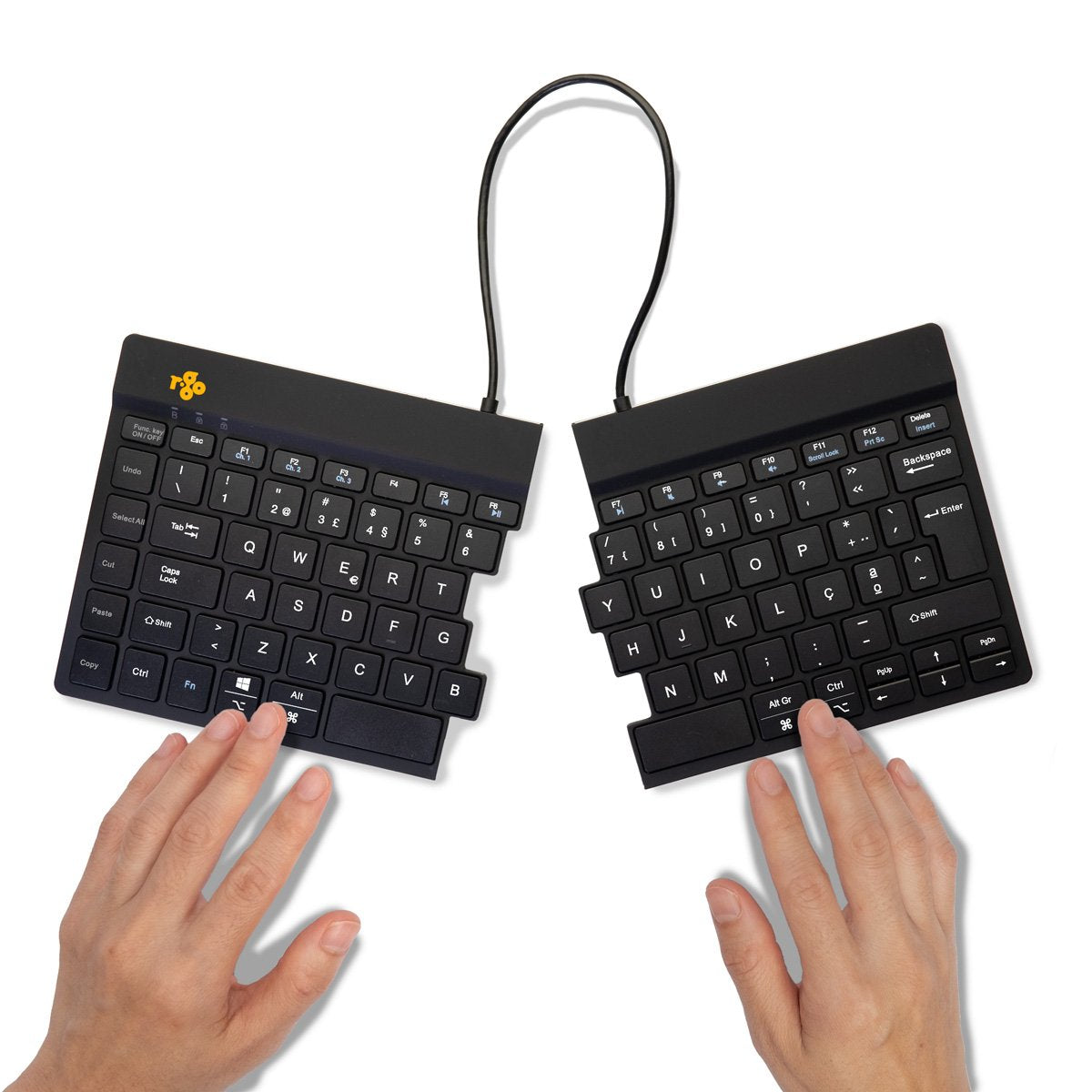 R-Go Split Break Keyboard,  Qwerty (Pt), Bluetooth, Black