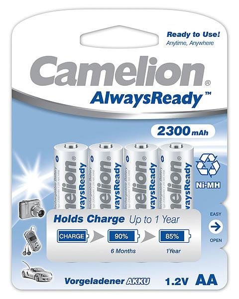 Camelion Aa/Hr6, 2300 Mah, Pilas Recargables Alwaysready Ni-Mh, 4 Pieza(S)