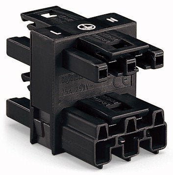 Wago 770-607 3-Fach-Verteiler, 3-Polig,Kod. A,Schwarz