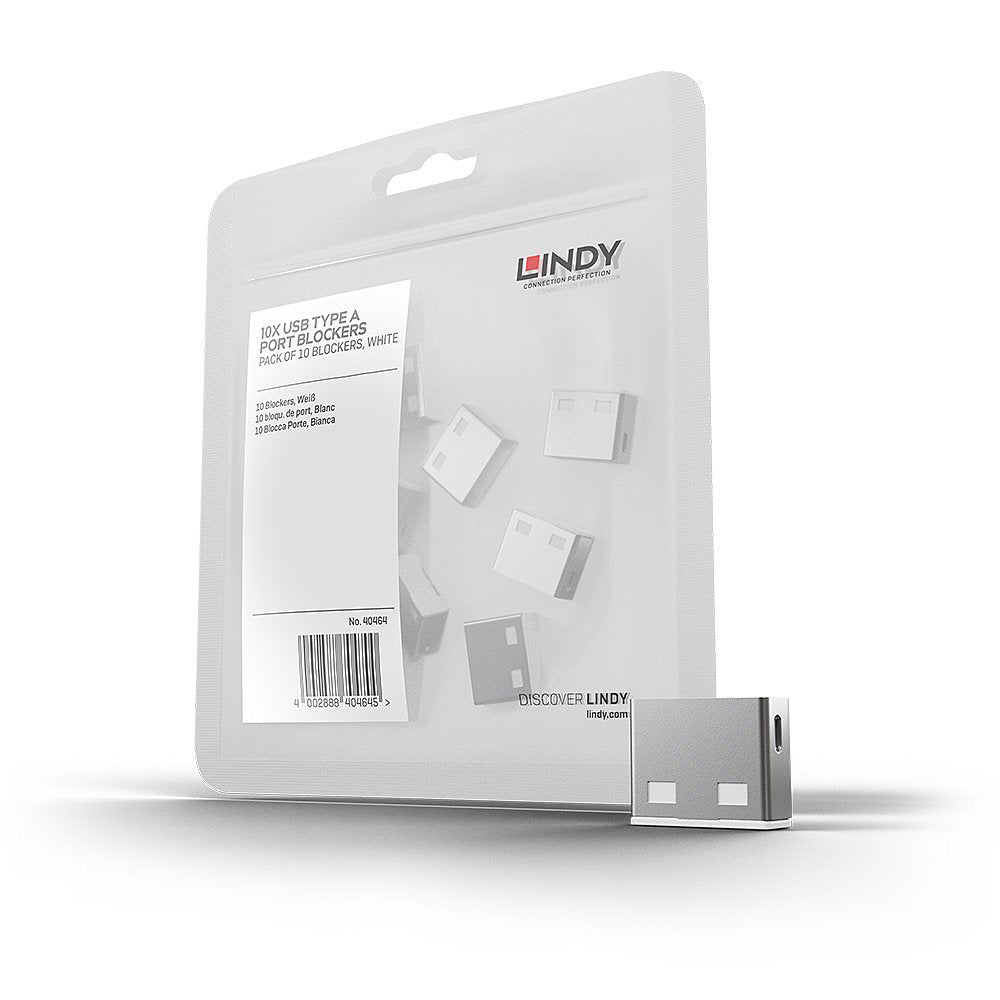 EAN 4002888404648 - Lindy 40464 bloqueador de puerto USB tipo A Blanco Acrilonitrilo butadieno estireno (ABS) 10 pieza(s) imagen 1