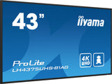 Pantalla De Señalización  Iiyama Lh4375uhs-B1ag  42.5" Lcd 500 Cd / M² 4k Ultra Hd Procesador Incorporado Android 8.0 18/7