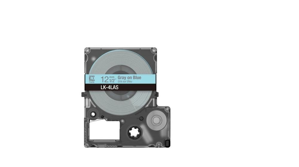 Epson Labelworks Lk-4las Gris Sobre Azul Rollo (1 2 Cm X 8 M) 1 Cinta(S) Caja Para Colgar Cartucho De Cinta Para Labelworks Lw-C410 Lw-C610