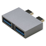 Roline Usb 3.2 Gen 2 Adapter, 2x Usb Typ C - 2x Typ A, St Bu, Silberfarben