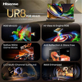 Hisense 100ur8ds Rgb Miniled 253 Cm 100 Pulgadas), Negro Gris Oscuro, Ultrahd/4k, Hi-View Ai Engine Rgb, 180hz Panel) 100ur8ds