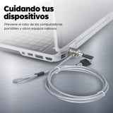EAN 0766623440271 - Manhattan 440271 cable antirrobo Plata 1,4 m imagen 5