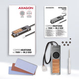 Axagon Clr-M2fan Sistema De Refrigeración Para Ordenador Unidad De Estado Sólido Disipador Térmico/Radiador Gris 1 Pieza(S)