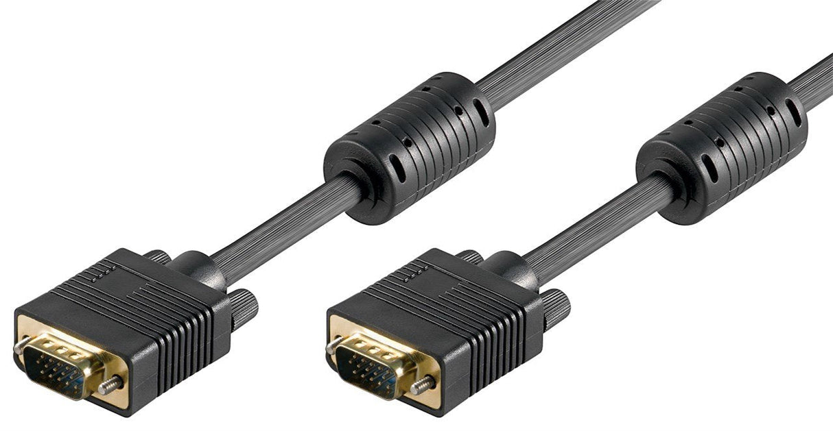 Cable Vga Macho-Macho 30 Metros 3c+7 Negro Con  Ferritas
