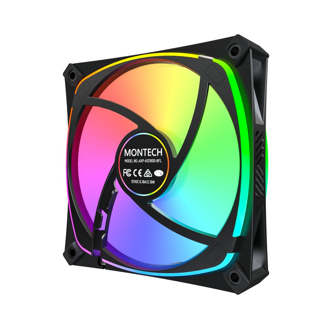 Ventilador Pc Montech Ax120 Pro 12 Cm Negro 3 Pieza(S)