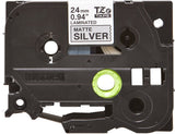 Brother Cinta Laminada  Plata / Negro (Metálica) 24mm