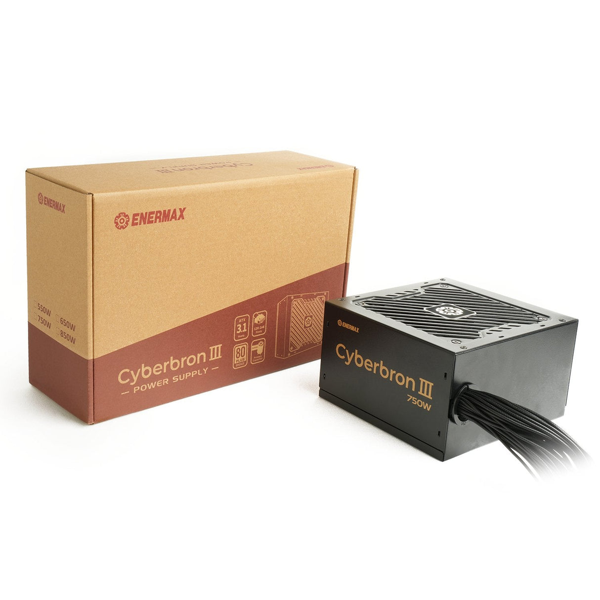 Fuente De Alimentación Para Pc Enermax Cyberbron Iii 750w (1x Gpu De Alta Potencia De 12 Pines, 2x Pcie, 750 Vatios)