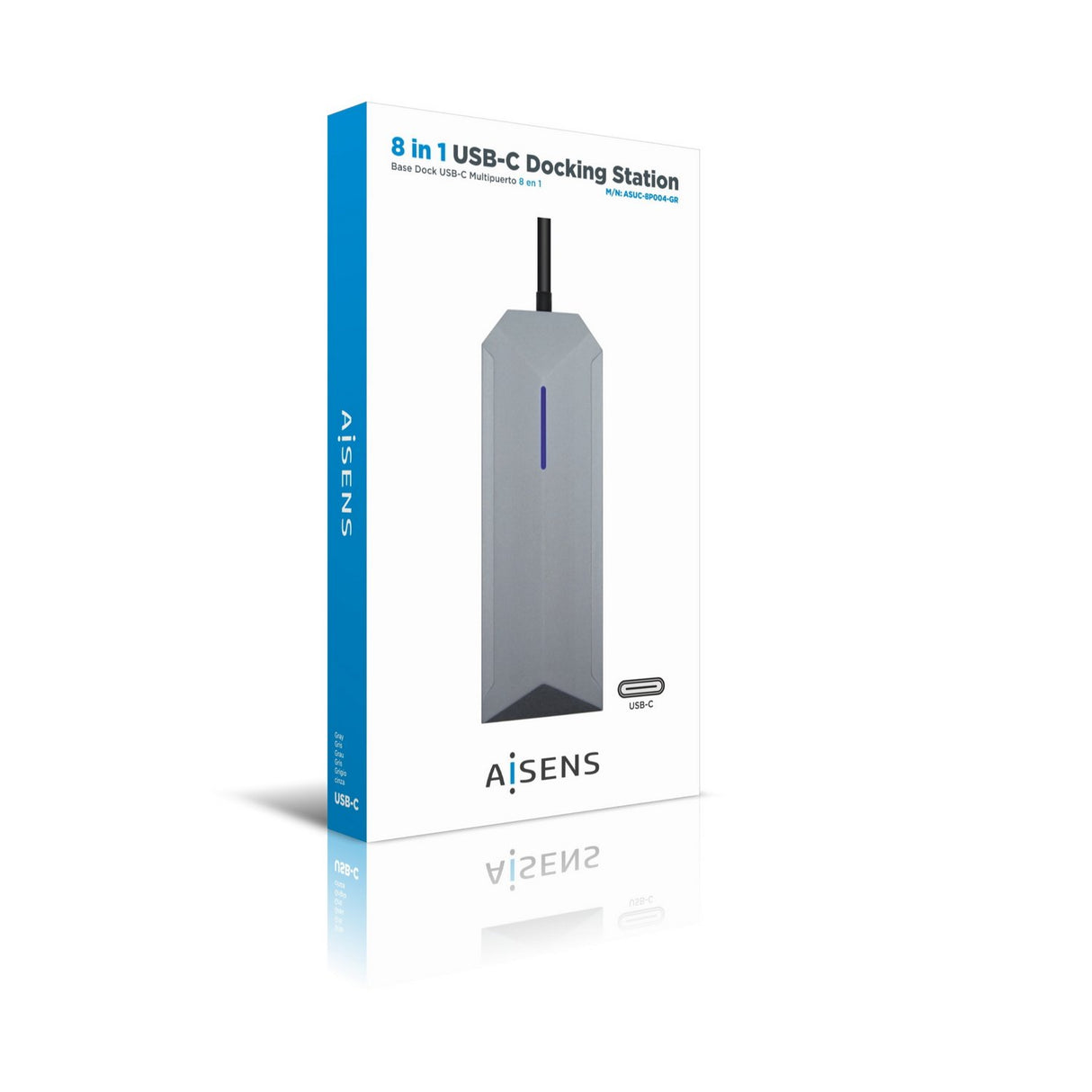 EAN 8436574707601 - AISENS ASUC-8P004-GR base para portátil y replicador de puertos Alámbrico USB 3.2 Gen 1 (3.1 Gen 1) Type- imagen 6