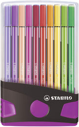 Stabilo Rotulador Pen 68 Estuche De 20 C/Surtidos Parade Antracita-Rosa