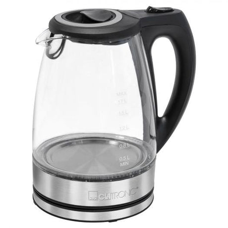 EAN 4006160639353 - Clatronic WKS 3744 G tetera eléctrica 1,7 L 2200 W Negro, Gris, Acero inoxidable, Transparente imagen 1